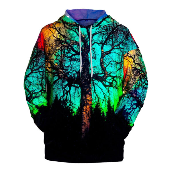 Trees Print Drawstring Hoodie