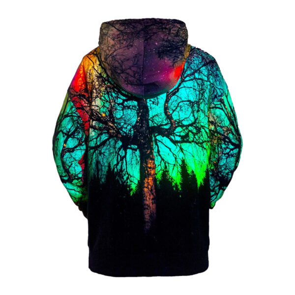 Trees Print Drawstring Hoodie