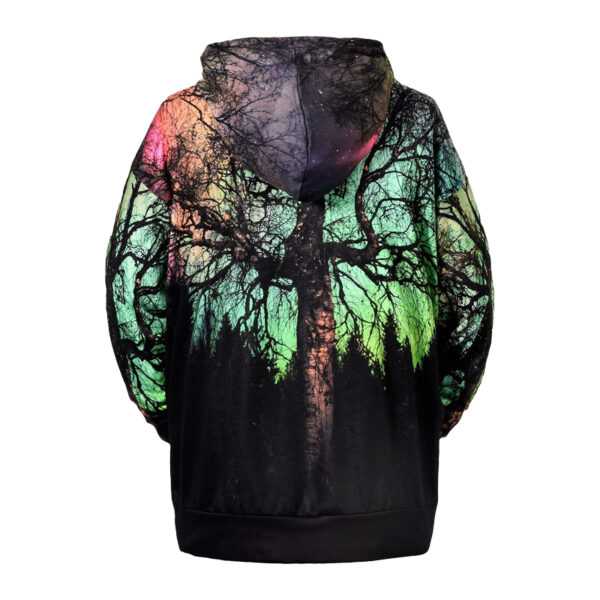 Trees Print Drawstring Hoodie