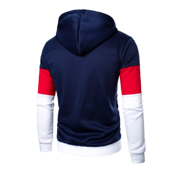 Zip Up Colorblock Drawstring Hoodie